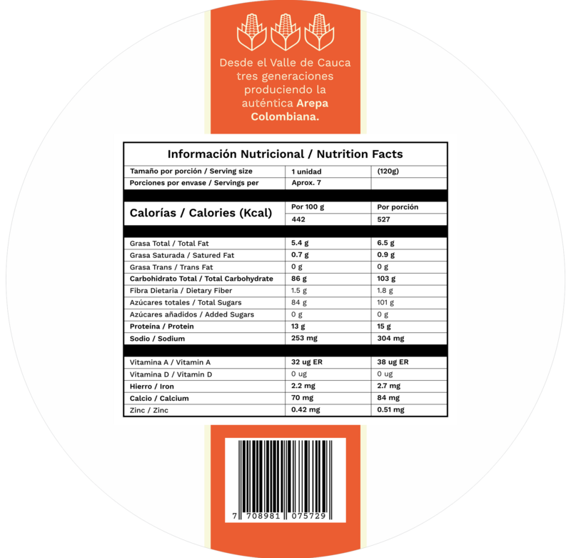 Imagen de la etiqueta con la tabla de información nutricional del empaque de Súper Especial (Súper Especial — 7 unidades, 850 g)